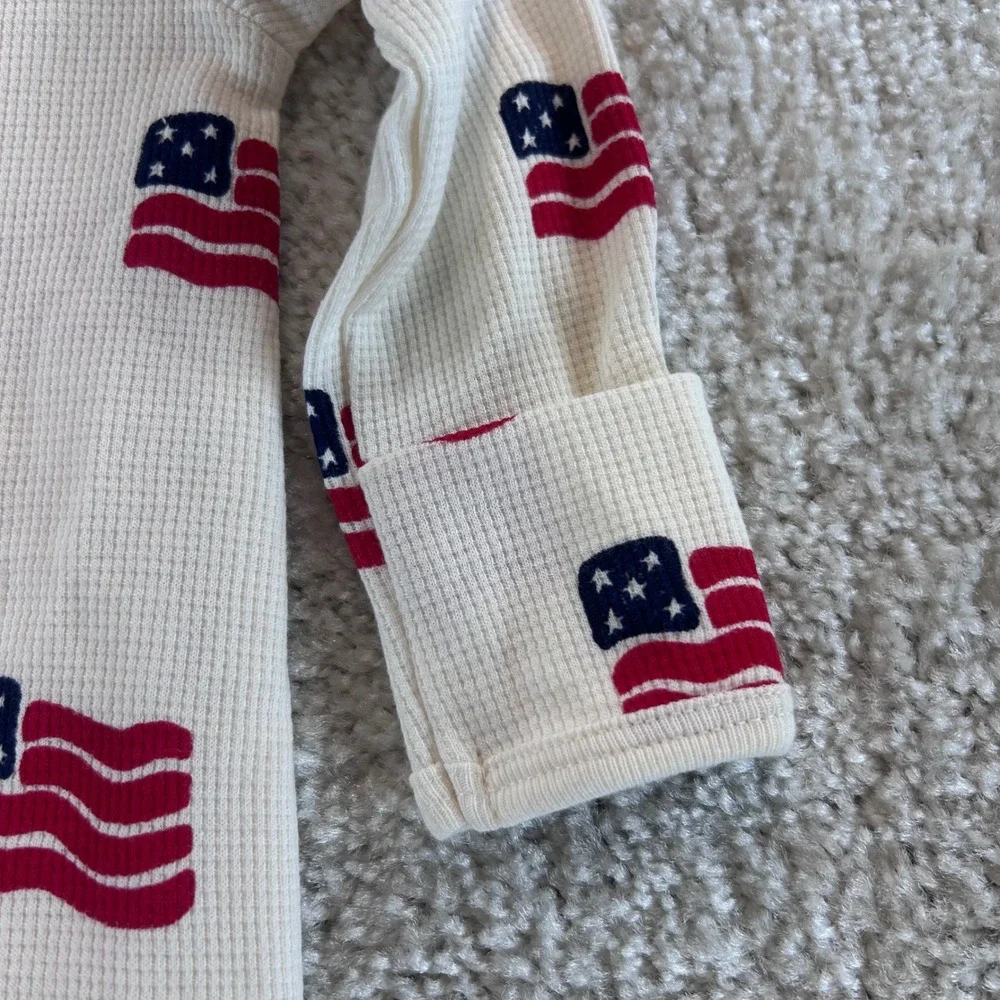 Carters Just One You 3M American Flag Thermal 2-Way Zip Footed Sleeper 1V187810